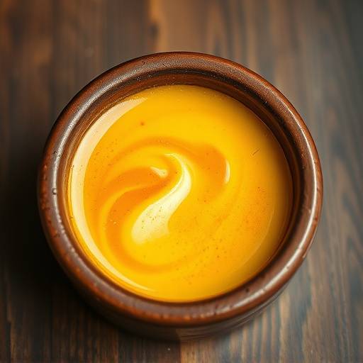 Crema catalana servida en un cuenco de barro con az&uuml;car caramelizado