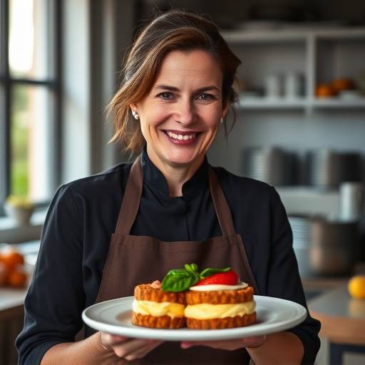 Retrato de Montserrat Puig, cofundadora y jefa de cocina de Delicias Catalanas.
